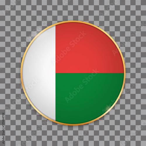 Free Download vector illustration of round button banner with country flag of Madagascar - GFXLoad