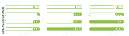 Search bar design element. Search bar for website and user interface, mobile apps. vector illustration. Search address and navigation bar icon. Collection of search form templates for websites
