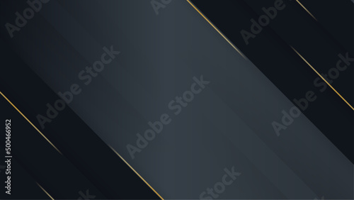 Modern abstract black gold background vector. Elegant concept design with golden line.