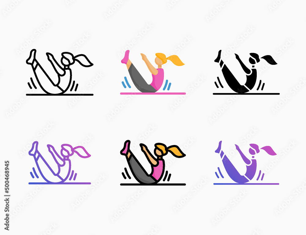 workout woman exercise icon set with style line, outline, flat, glyph, color, gradient. Editable stroke and pixel perfect. Can be used for digital product, presentation, print design and more. workout woman exercise icon set with style line, outline, flat, glyph, color, gradient. Editable stroke and pixel perfect. Can be used for digital product, presentation, print design and more.