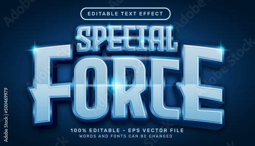 special force blue light color 3d text effect and editable text effect