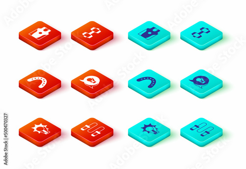 Set Punch in boxing glove, Jump rope, Mouth guard boxer, Boxing, Dumbbell and jersey and t-shirt icon. Vector