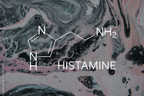 histamine chemical formula of on a blackboard photo