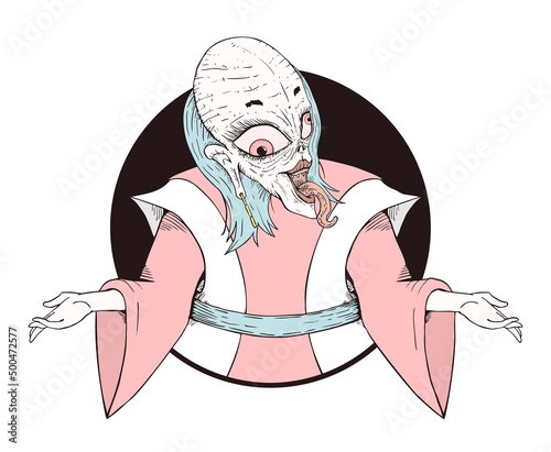 Creepy kabuki woman draw