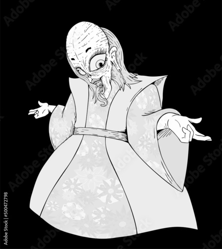 Creepy kabuki woman draw