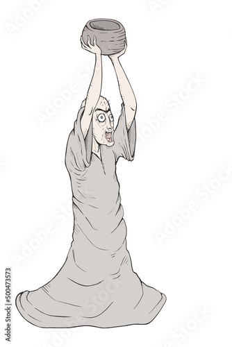 Beggar man illustration