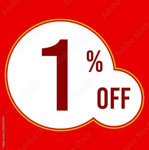 01 percent red banner with white ballons and red lettering for promotions and offers
