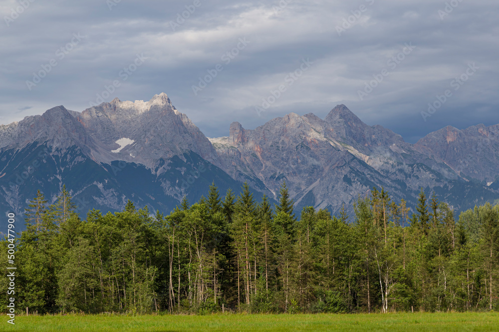 Alpine mountain landscape at summer. Austrian Alps