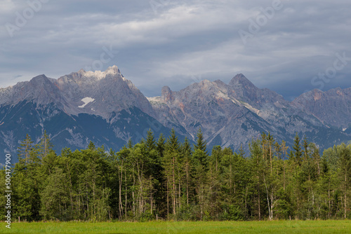 Alpine mountain landscape at summer. Austrian Alps