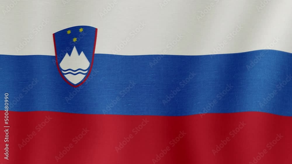 Animation of the national flag of the country of Slovenia fluttering in the wind with a fabric texture in 4K Animation of the national flag of the country of Slovenia fluttering in the wind with a fabric texture in 4K