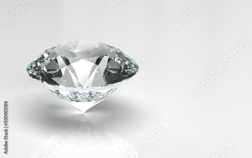 Diamond isolated on white background 3D rendering