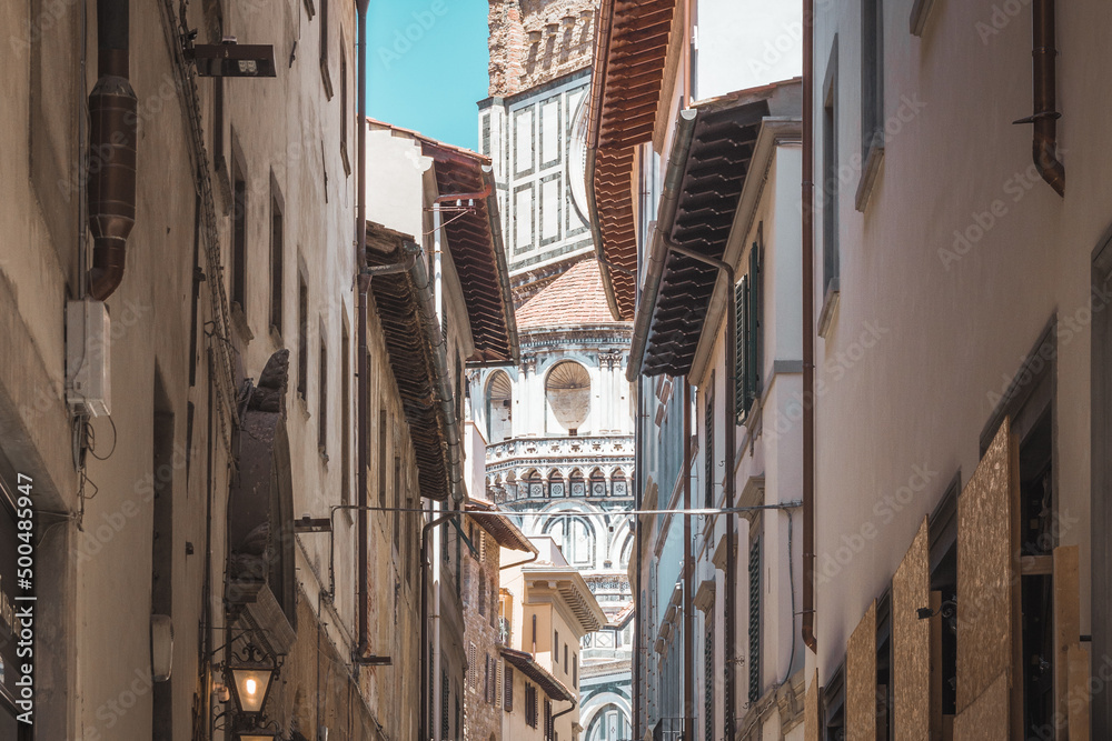 Cupola del Brunelleschi from the street, Florence, Italy - 09.07.2021