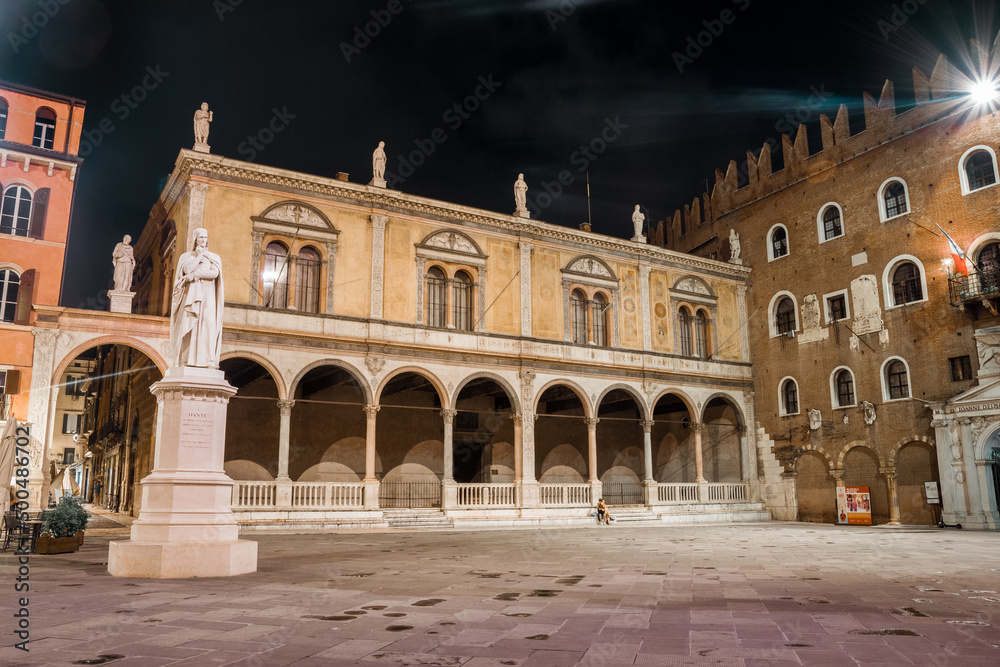 Night photos on Piazza dei Signori, Verona, Italy, 13.07.2021