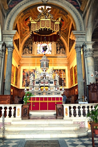 interior of the Cathedral of Santa Maria Assunta in Cortona, Arezzo,  Italy