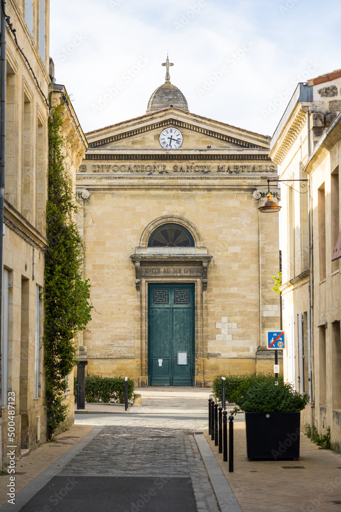 Eglise Saint Martial au bout de la Rue Denise dans le Quartier des Chartons à Bordeaux (Nouvelle-Aquitaine, France)