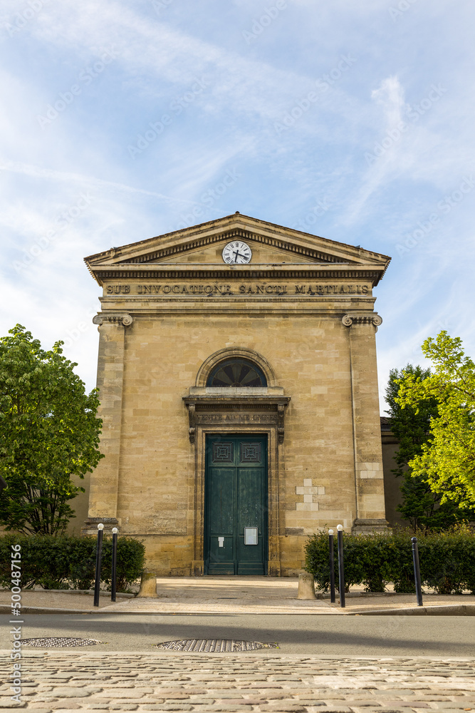 Eglise Saint Martial au bout de la Rue Denise dans le Quartier des Chartons à Bordeaux (Nouvelle-Aquitaine, France)