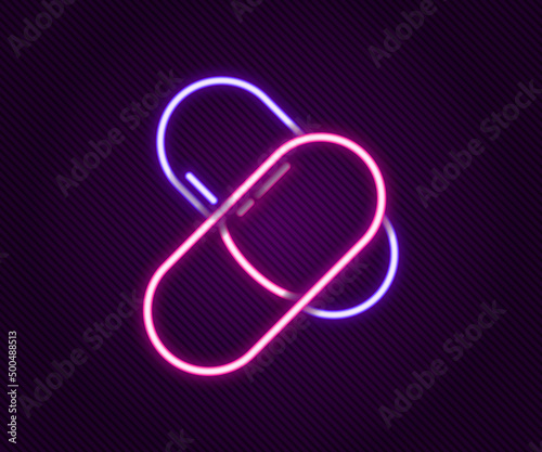 Glowing neon line Sports nutrition bodybuilding proteine power drink and food icon isolated on black background. Colorful outline concept. Vector