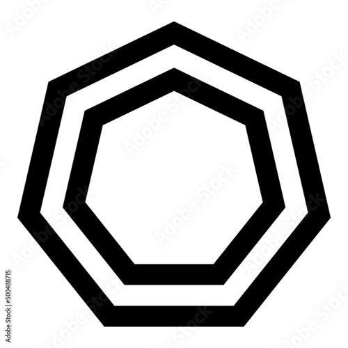 Polygon Heptagon Flat Icon Isolated On White Background