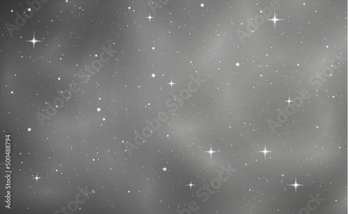 Space grey bakground star, starry foggy night sky