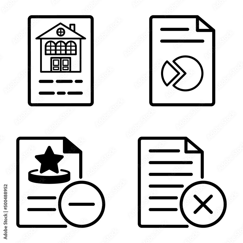 Docs1-2 Flat Icon Set Isolated On White Background Docs1-2 Flat Icon Set Isolated On White Background
