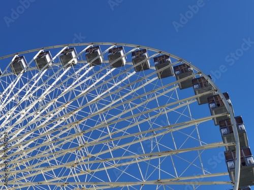 A Ferris wheel is exhibited at the fair in Cologne