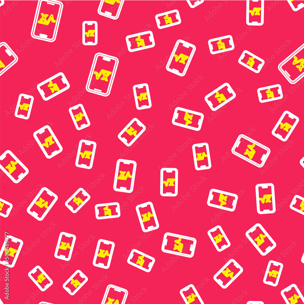 Line Square root of x glyph icon isolated seamless pattern on red background. Mathematical expression. Vector Line Square root of x glyph icon isolated seamless pattern on red background. Mathematical expression. Vector