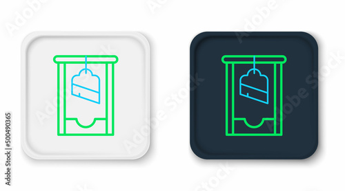 Line Guillotine medieval execution icon isolated on white background. Colorful outline concept. Vector