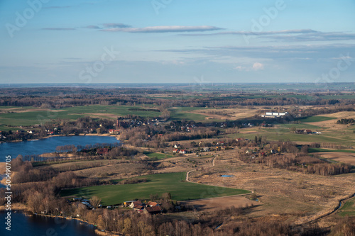 Aerial view of Warmia landscape, Poland