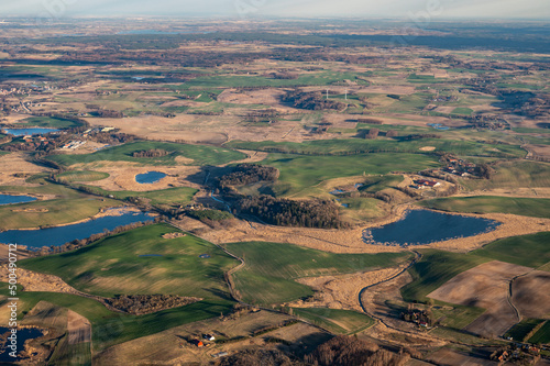 Aerial view of Warmia landscape, Poland photo