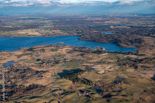 Aerial view of Warmia landscape, Poland photo