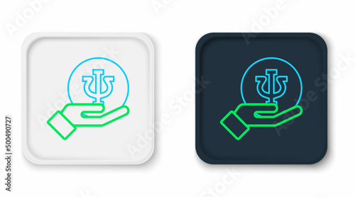 Line Psychology icon isolated on white background. Psi symbol. Mental health concept, psychoanalysis analysis and psychotherapy. Colorful outline concept. Vector