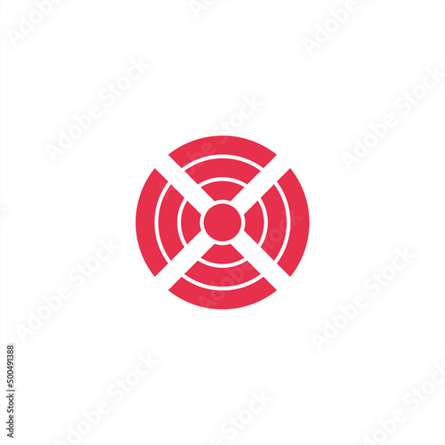 four direction signal circle based logo concept or icon