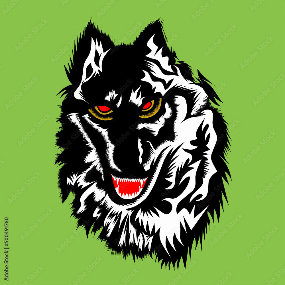 Wolf head logo illustration vector design