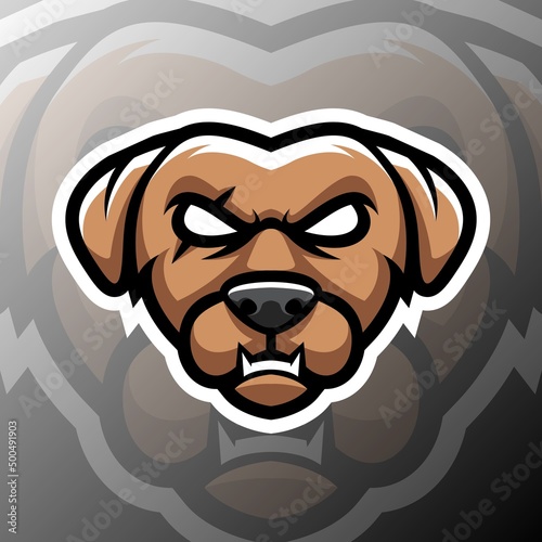 vector graphics illustration of a dog in esport logo style. perfect for game team or product logo