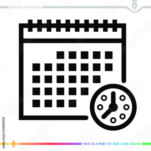 Line icon for meeting invitation illustrations with editable strokes. This vector graphic has customizable stroke width.