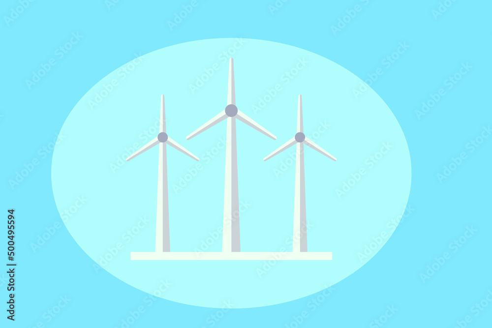 wind turbine vector illustrations