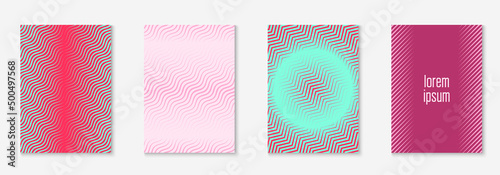 Abstract shapes cover and template with line geometric elements.