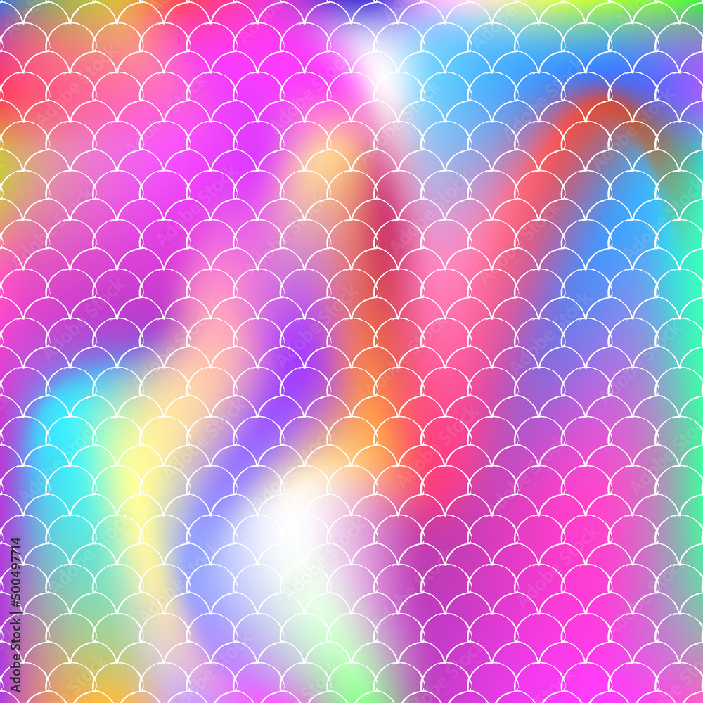 Holographic scale background with gradient mermaid. Holographic scale background with gradient mermaid.