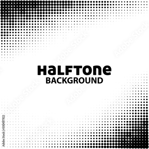 Simple black and white halftone background. Vector graphics