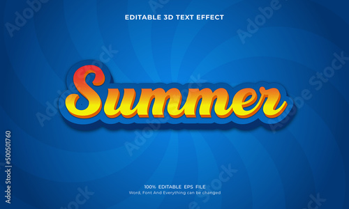 Summer 3D Editable Text Effect