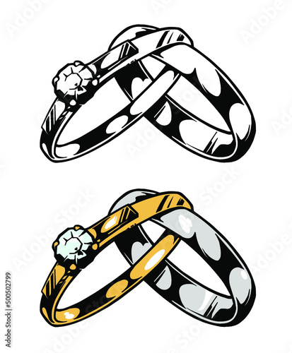 Wedding Rings Vector Illustration