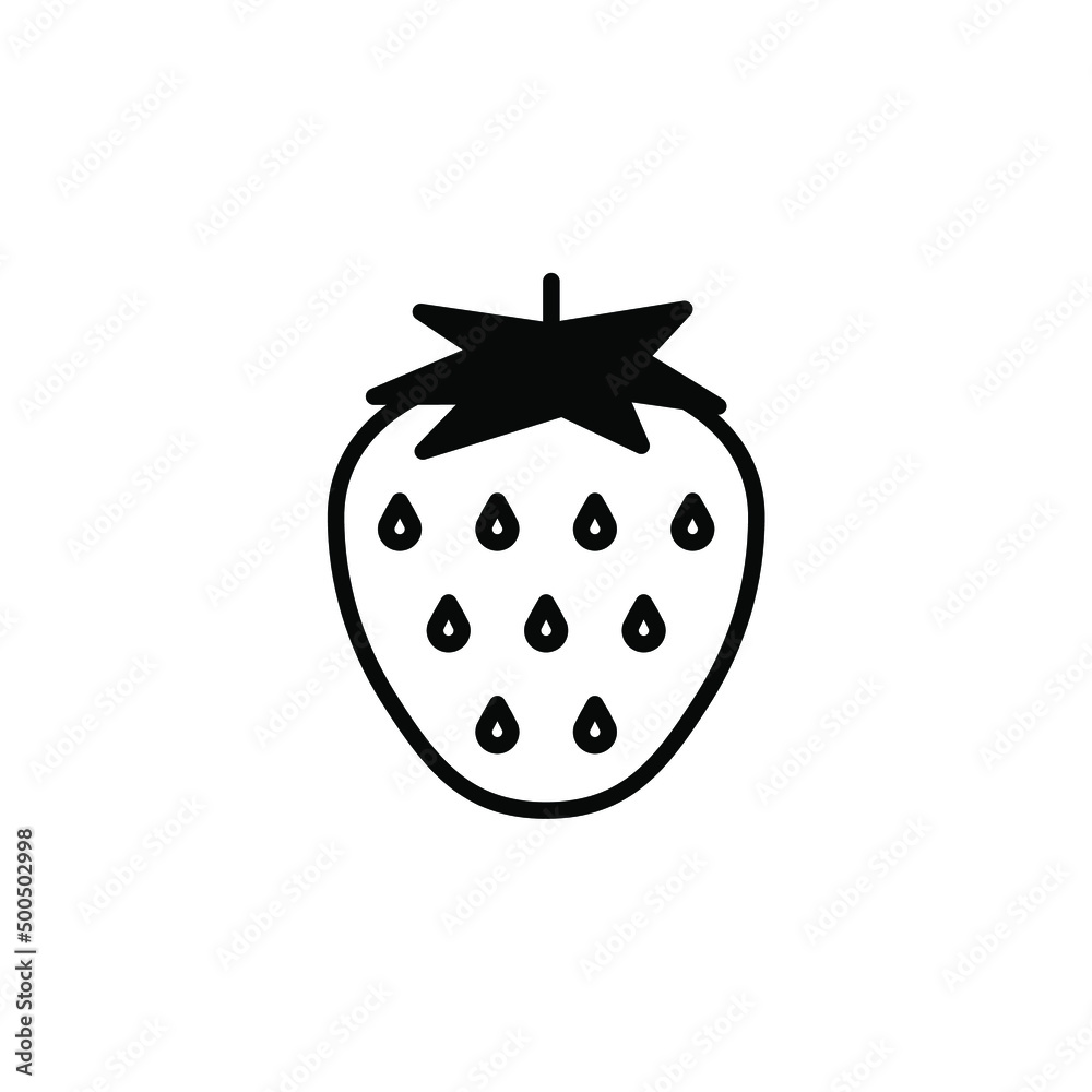 Strawberry Solid Line Icon Vector Illustration Logo Template. Suitable For Many Purposes. Strawberry Solid Line Icon Vector Illustration Logo Template. Suitable For Many Purposes.