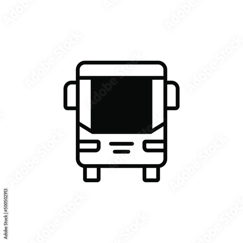 Bus, Autobus, Public, Transportation Solid Line Icon Vector Illustration Logo Template. Suitable For Many Purposes.