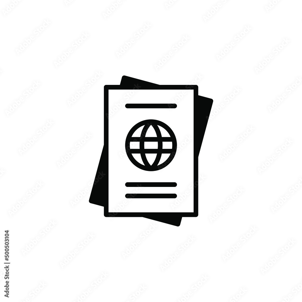Passport, Travel, Business Solid Line Icon Vector Illustration Logo Template. Suitable For Many Purposes. Passport, Travel, Business Solid Line Icon Vector Illustration Logo Template. Suitable For Many Purposes.