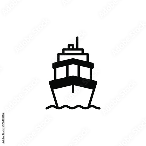 Ship, Boat, Sailboat Solid Line Icon Vector Illustration Logo Template. Suitable For Many Purposes.