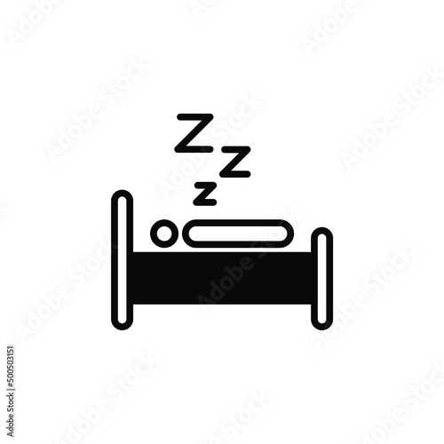 Bed, Bedroom Solid Line Icon Vector Illustration Logo Template. Suitable For Many Purposes.