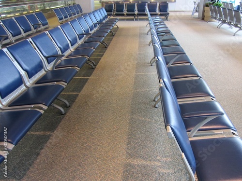 empty bench seat in airport