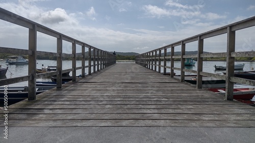 wooden bridge over the sea