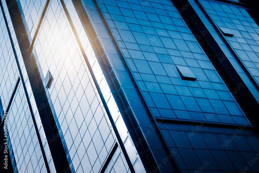 Obraz premium Close-Up of Modern Office Buildings in city of China