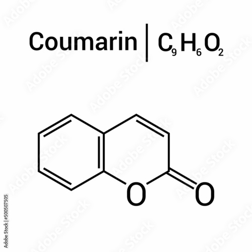 chemical structure of Coumarin (C9H6O2) photo